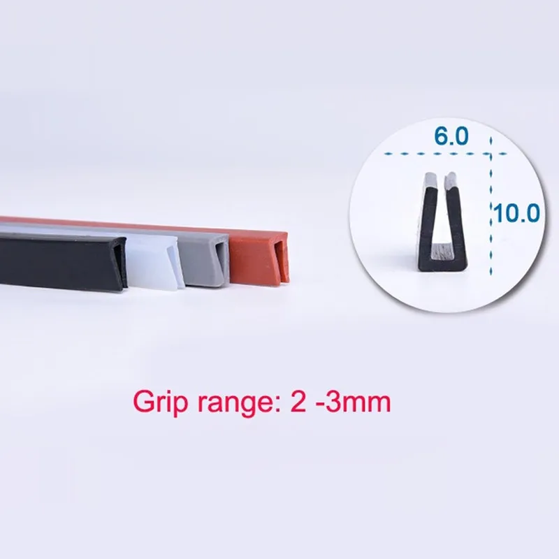 Translucent Silicone Rubber U Sealing Strip Glass Metal Wood Panel Edge Trim 5 Meters