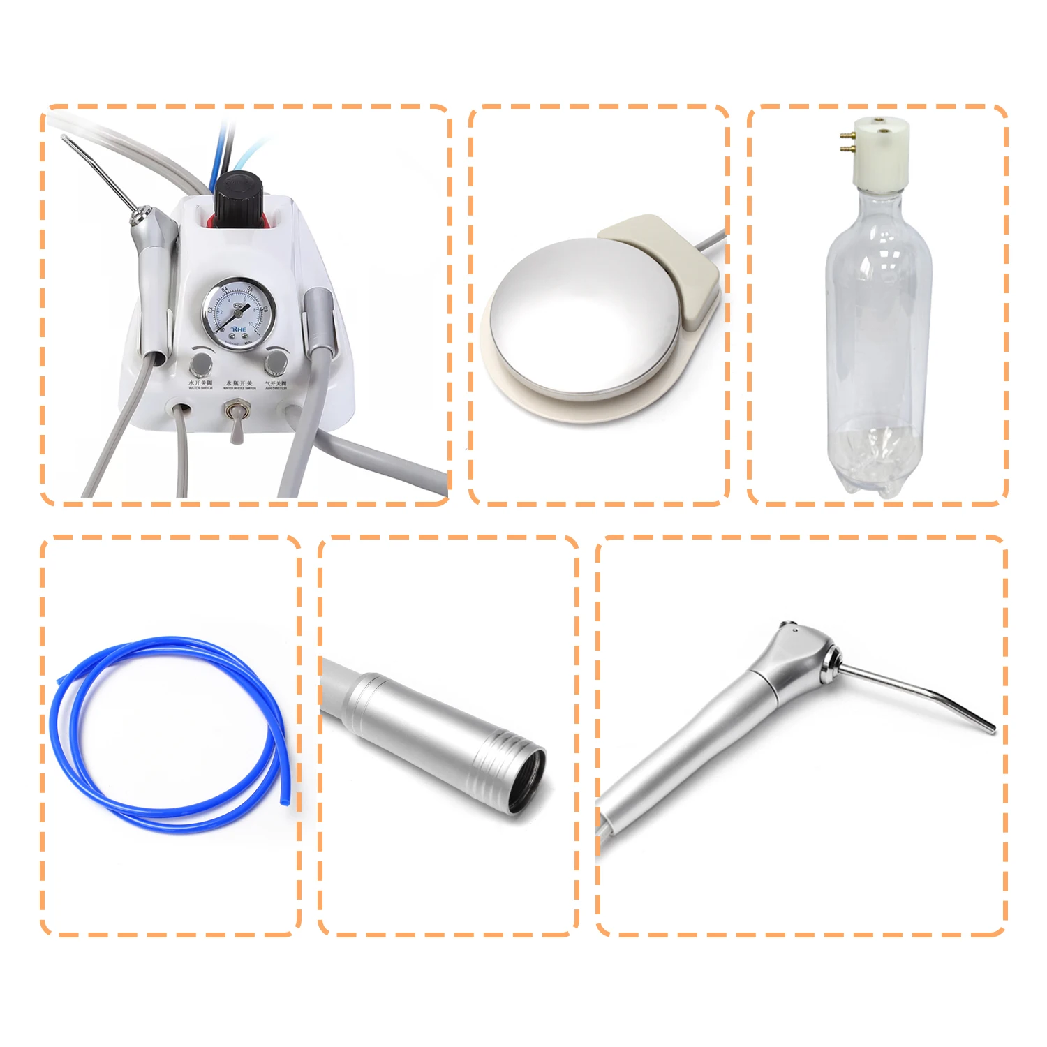 Hanging Wall Type Dental Turbine Unit +Suction Work With Air Compressor Portable Tool I.1274803140