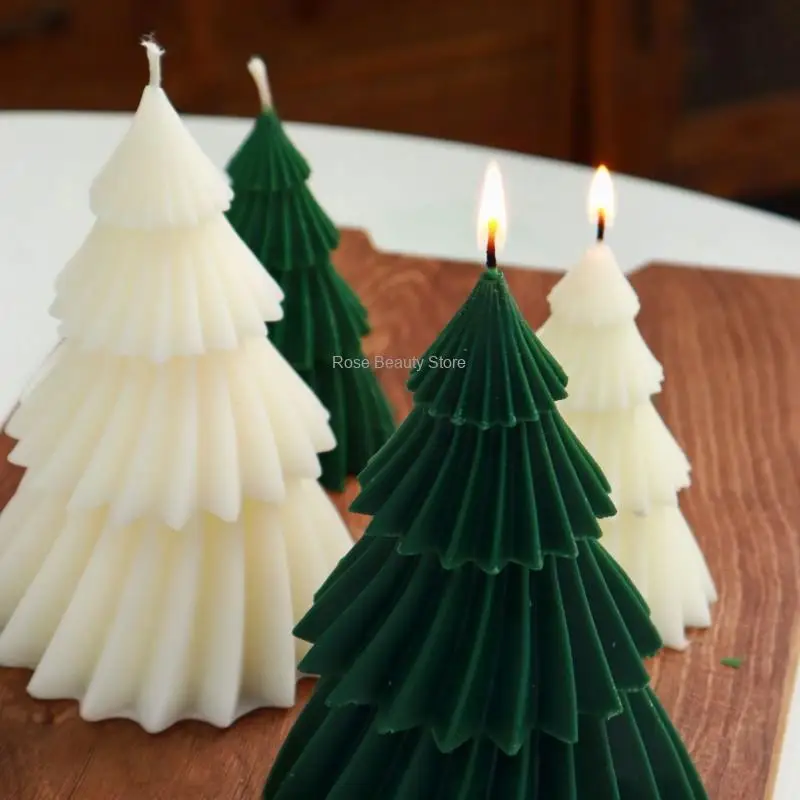 Stampo in silicone per candele per albero di Natale 3D K per realizzare candele natalizie fai-da-te Sapone fatto a mano Gesso Strumenti di cottura in resina Regali di festa  15