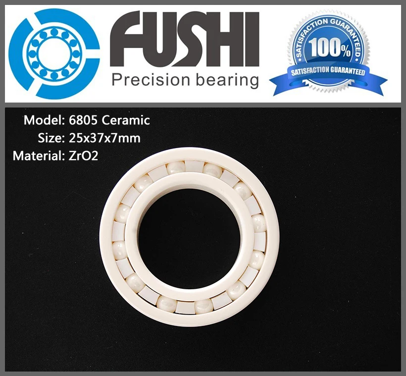 

6805 Ceramic Bearing ( 1 PC ) 25*37*7 mm ZrO2 Material 6805 CE Full Ceramic SIC 61805 Ball Bearings