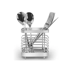 Stainless Steel Kitchen Utensil Holder & Drainer (Silver)