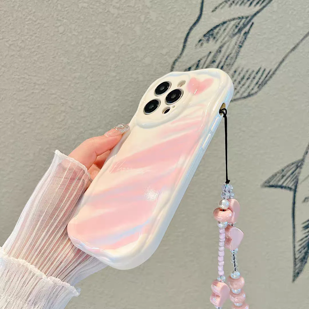 Artistic Flower Heart Chain Phone Case