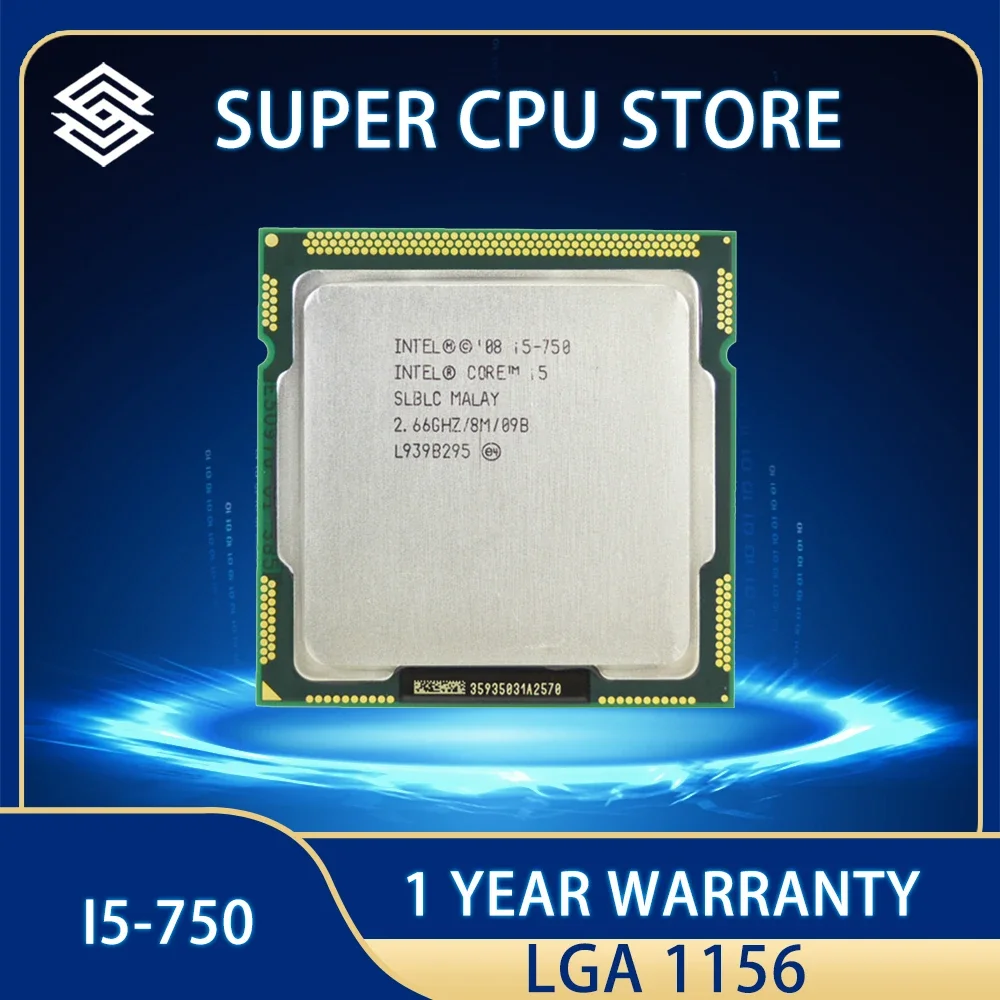 Processore Intel Core I5 750 Originale 2.66Ghz 8Mb Di Cache Desktop I5-750 Cpu Lga1156