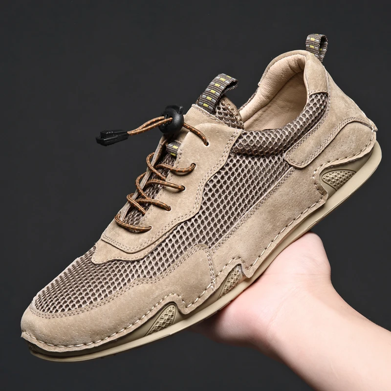 

Summer Men's Casual Shoes Leather Men Sneakers Breathable Social Shoe Male Luxury Designer Trainers Sneakers for Men