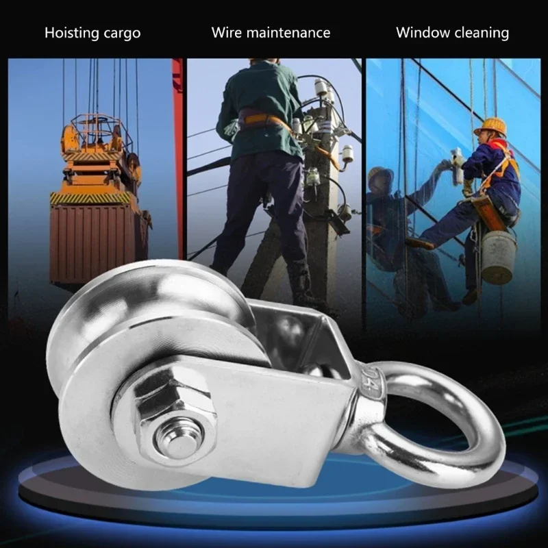 

Roller 360degree Pulleys Traction Wheel Block Swivel Rotation Durability Excellent Super-silent Roller Type Pulley