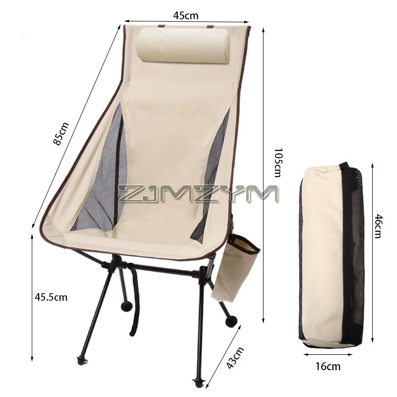 High Back Camping Chair, Lightweight Camping Chair with Headrest, Stable Portable Folding Chair for Outdoor Camp, Hiking