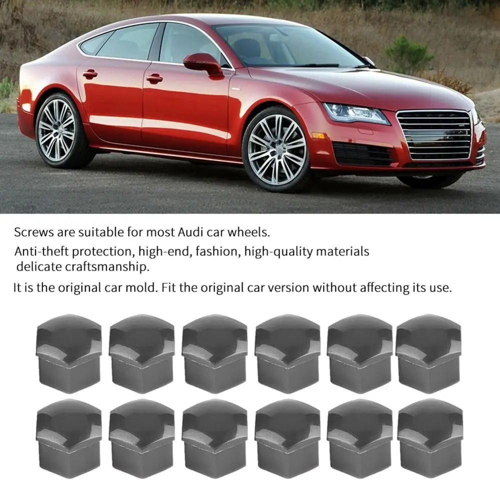 20 PCS Gray Protective Lug Nut Covers with Removal Tool - 17mm Dust Caps