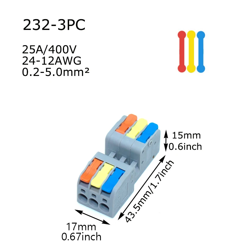 Wire Connector 10PCS Universal Compact for Lamp Wiring