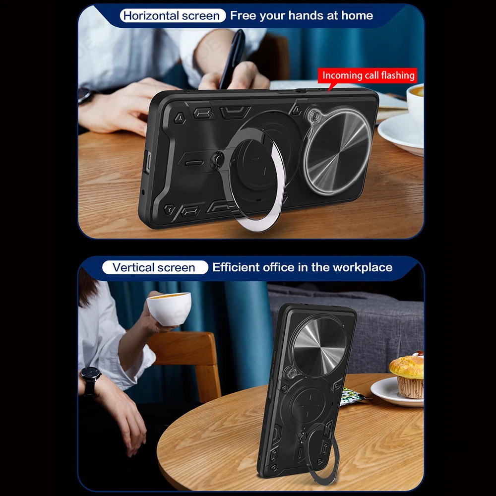Slide Camera  with Ring Stand for 5G Shockproof Phone Protection