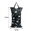 40*70cm Large Hanging Wet Dry Pail Bag Two Zippered Waterproof Wet Clothing Bag Laundry Diaper Nappy Bags Prints Portable Pouch 2
