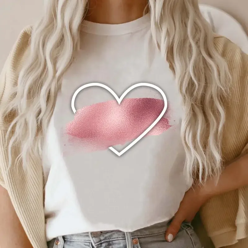 LOVE IN HAND PRINTED THREE QUARTER SLEEVE SIDE POCKET T-SHIRT FOR WOMEN'S main image 0