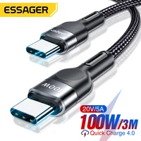 Essager 100W USB typ C na USB C kabel USB-C PD szybka ładowarka przewód do Macbook Samsung Xiaomi type-c kabel USBC 3M 1