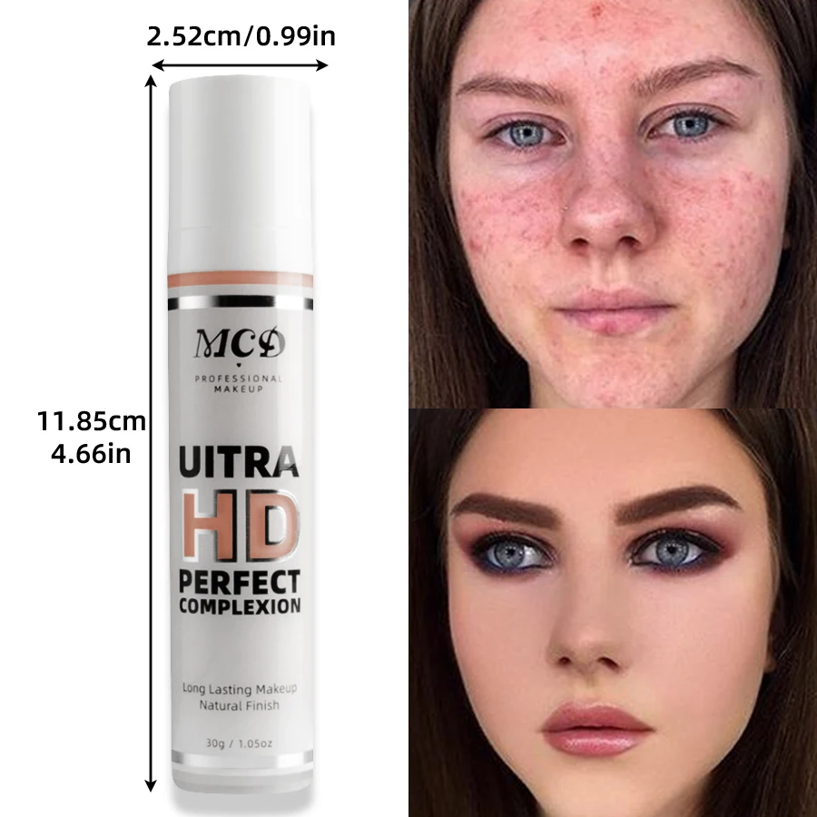 9 Shade Full Coverage Concealer Liquid Foundation Concealer - makeup high coverage  Base makeup Foundation cream  Natural Matte, 3