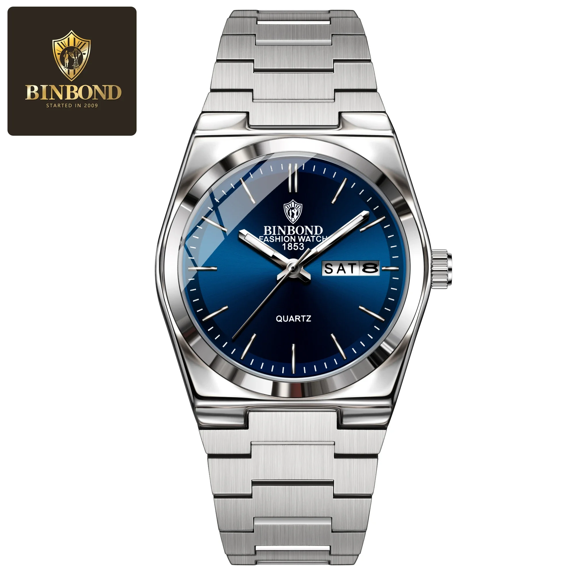Elegant Women's Stainless Steel Waterproof Quartz Watch with Luminous Hands and Calendar