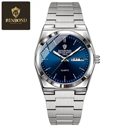 Elegant Women's Stainless Steel Waterproof Quartz Watch with Luminous Hands and Calendar (102Ms Silver Blue)