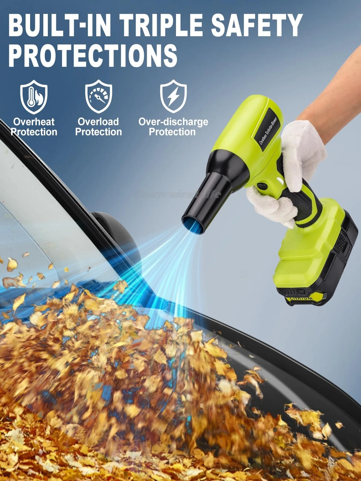 130000 RPM Brushless Motor Cordless Leaf Blower for Ryobi 18v Battery Jet Blower
