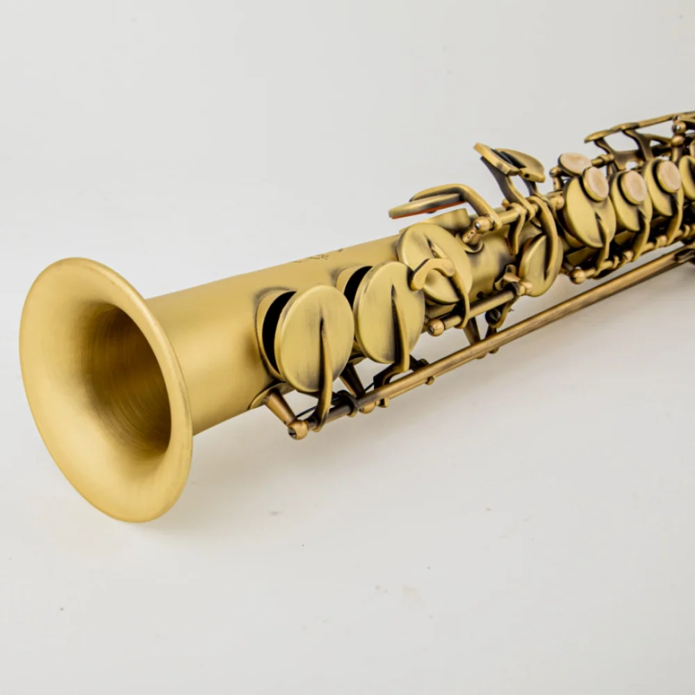 France copper Mark VI brass straight soprano sax saxophone Bb B flat woodwind instrument natural shell key carve pattern