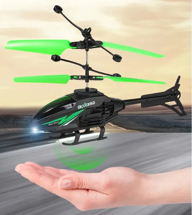 RC Helicopter 2CH Induction Remote Control Floating Airplane Gesture Control Aircraft Suspension Quadcopter with LED Kid Gift - 5