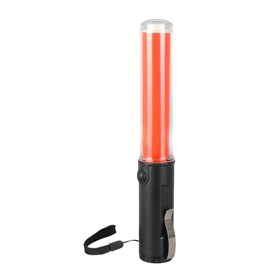 HiGiant 6-Pack 21-Inch LED Traffic Control Wands | Flashing Red Light With Side Clip, Waterproof