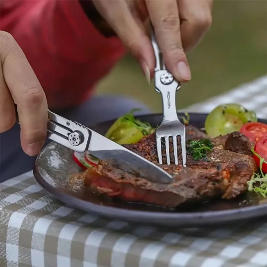 3-in-1 Knife and Fork Spoon Outdoor Tableware Set Stainless Steel Camping Field Portable Exquisite Multifunctional Equipment picnic cutlery set picnic tableware camping cutlery set stainless steel cutlery set cutlery set