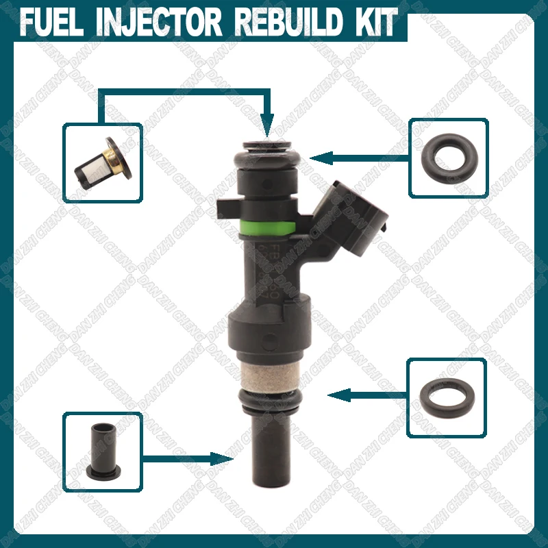 FUEL INJECTOR REPAIR KIT ORINGS PINTLE CAPS FILTERS for Nissan Versa