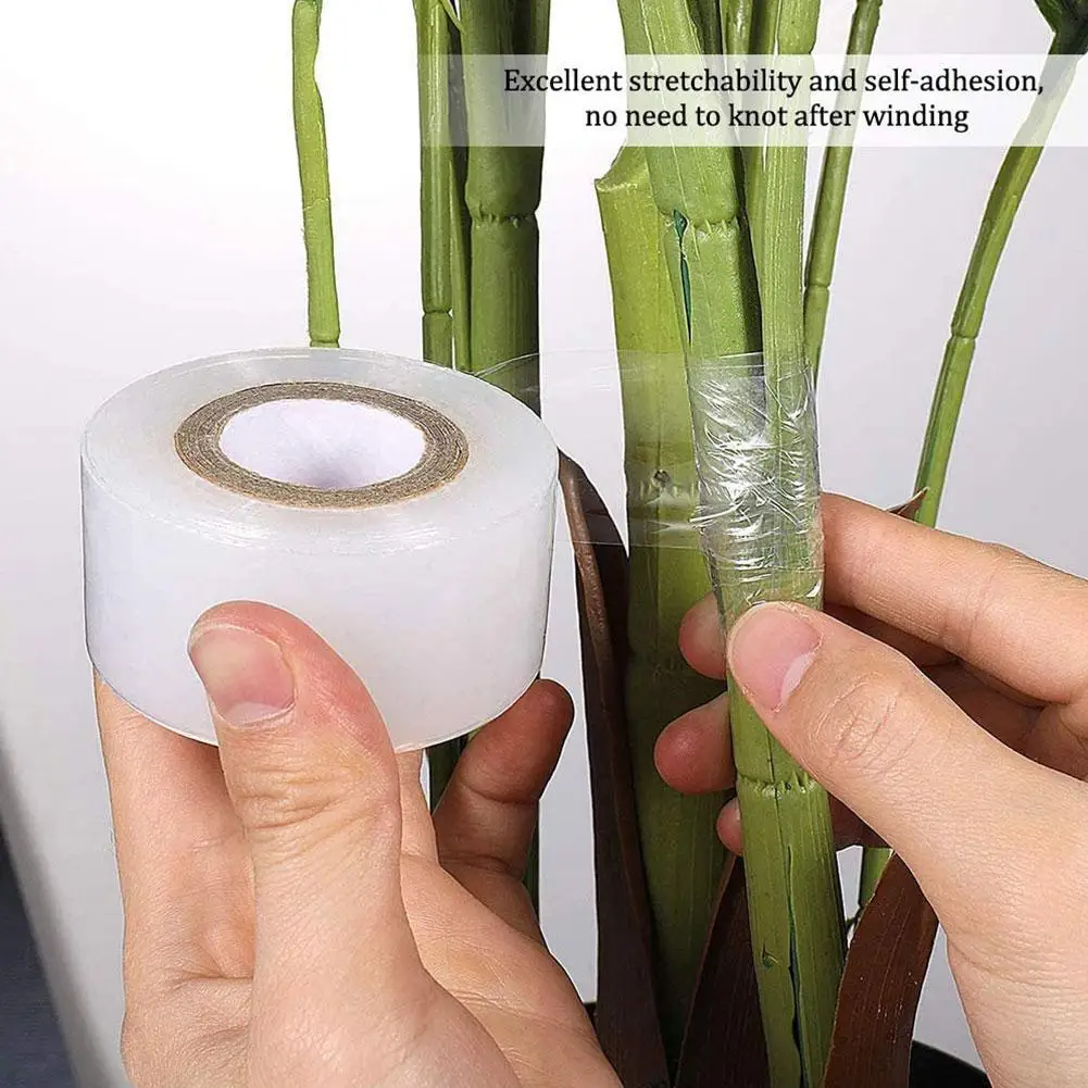 3/4*200m Nursery Grafting Tape Roll Stretchable Self-Adhesive Transparent Grafting Parafilm Garden Plant Pruning Degradable Tape grafting tape