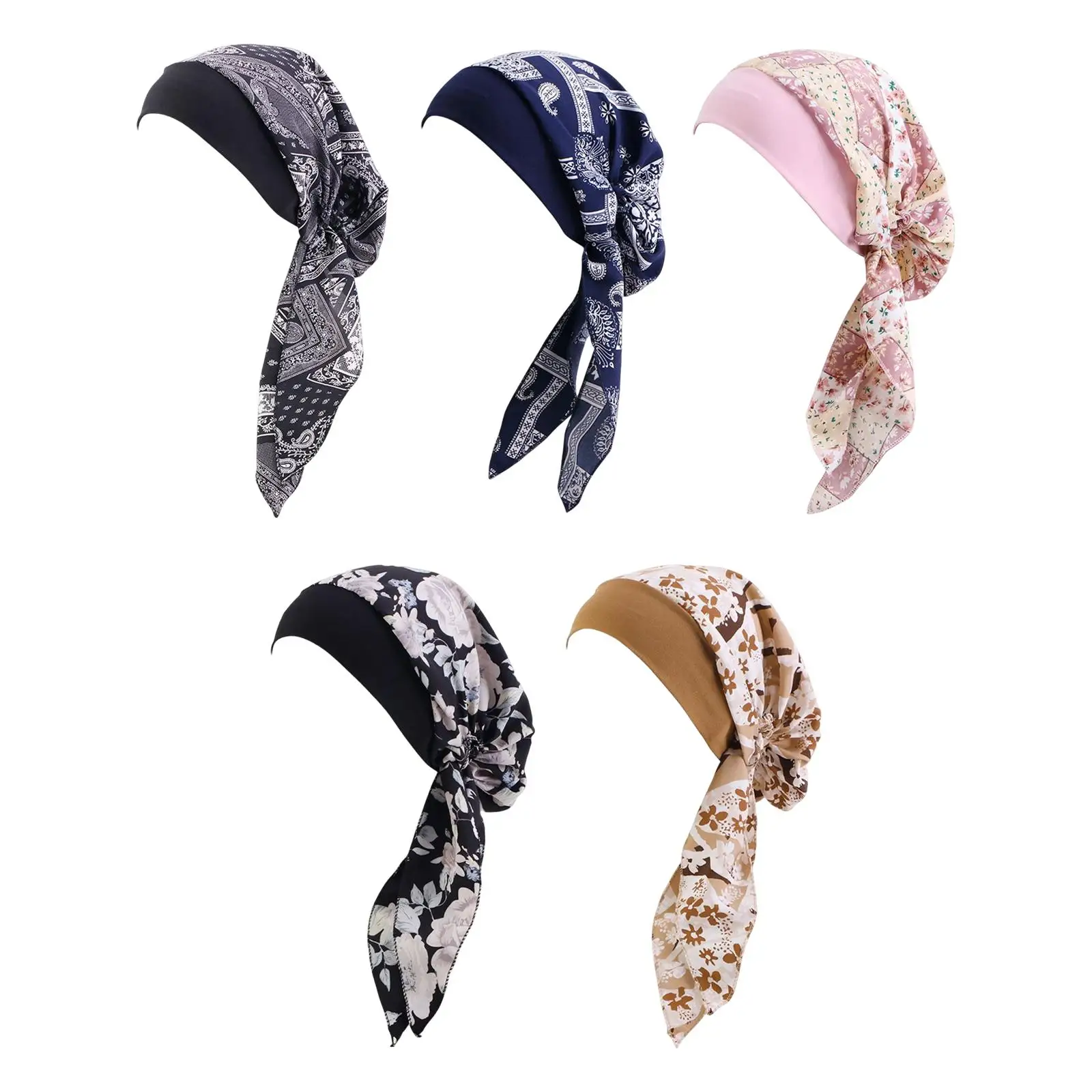 

Soft Women Turban Head Wrap Scarf Hat Beanie Headband Sleep Turbans Hair Cover Cap Headwear Headscarf African Headwrap