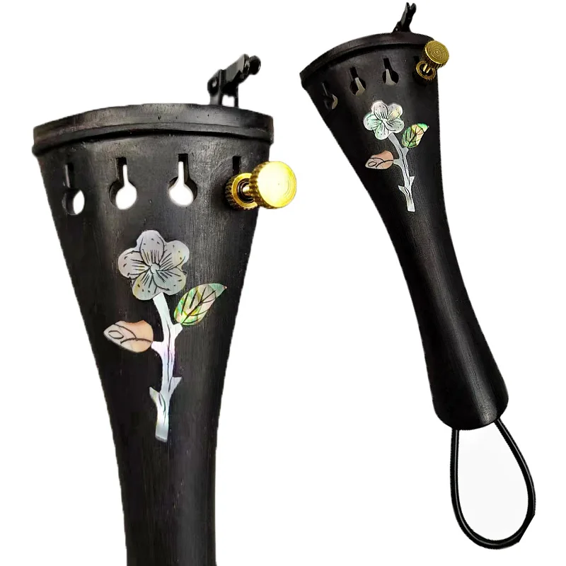 

Скрипка из черного дерева Tailpiece Tail Gut тонкий тюнер перламутровый цветок