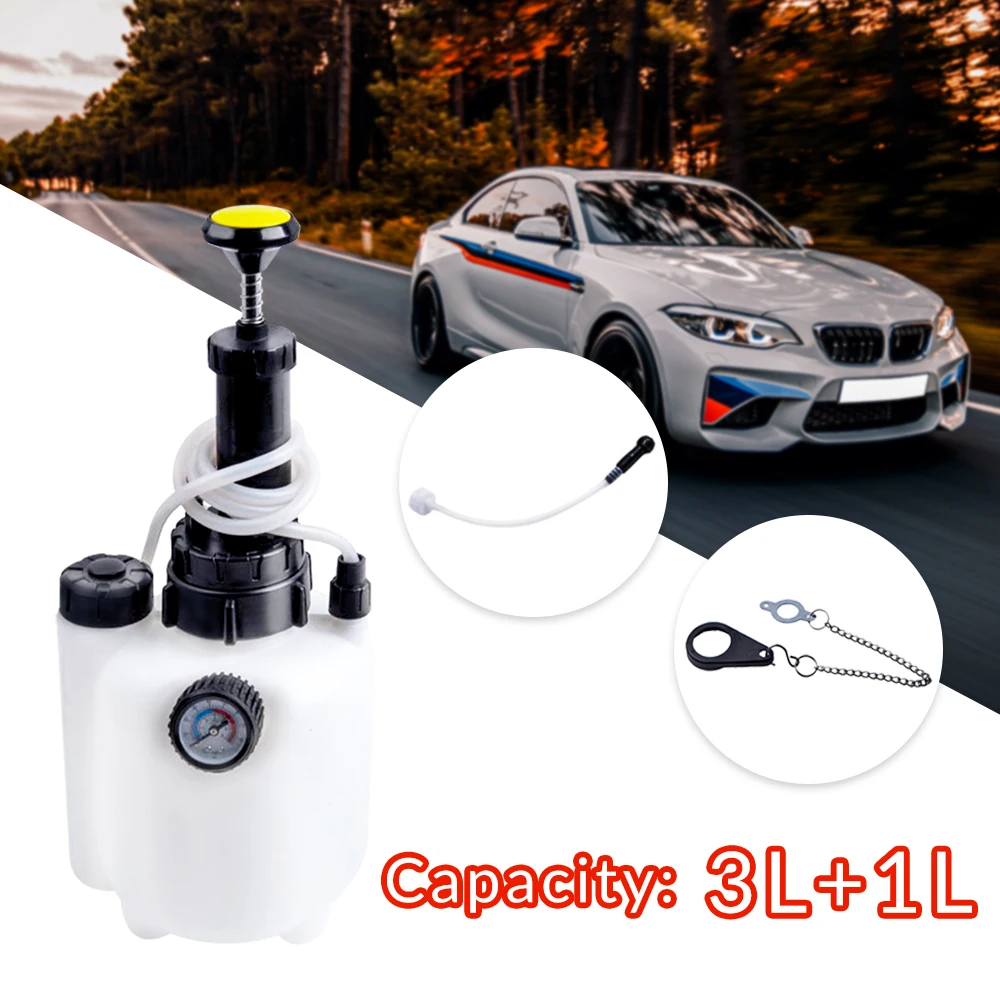 Manual Brake Clutch Fluid Bleeder Kit Car Brake Oil Change Pot Oil Change Bleed Tool Set System