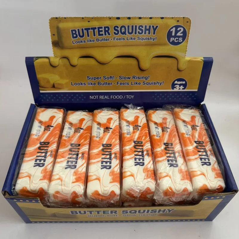 2026 Hot Butter Squishy Pu Slow Rising Squeeze Creative Multicolor Stress Relief Simulated Butter Anxiety Relief Fidget Toy