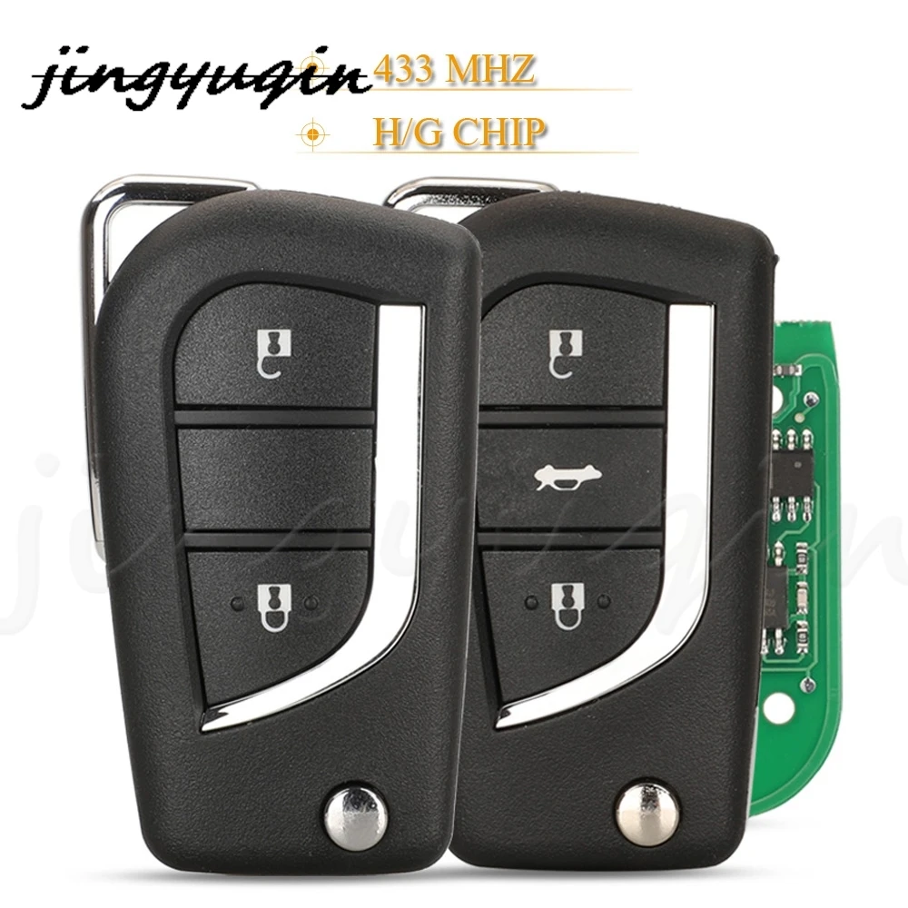 Folding Remote Car Key Fob 433MHz ID-G/H(8A) For Toyota Aygo Britain Carolla Verso Fit Peugeot Citroen Valeo A03TAA jingyuqin