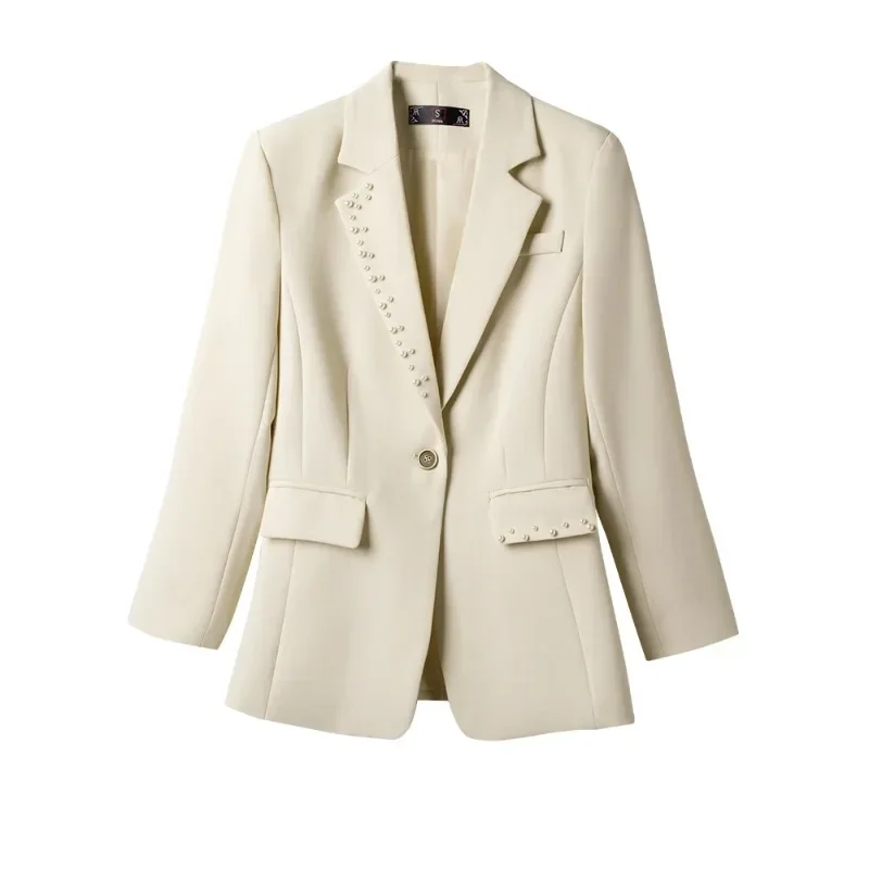 

Fashion Ladies Blazer Women Green Apricot Pink Black Single Button Slim Jacket Female Business Work Wear Formal Coat
