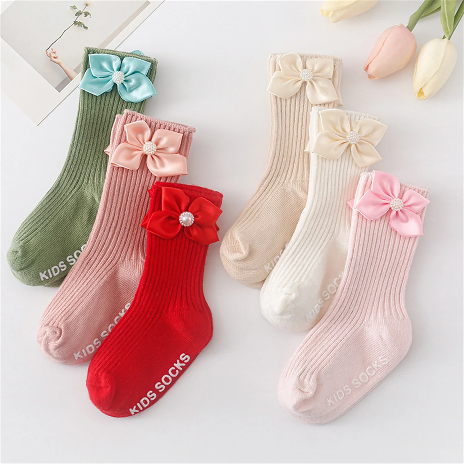 

Baby Girl Floor Stocking Bowknot Non Slip Toddler Walking Lenggings
