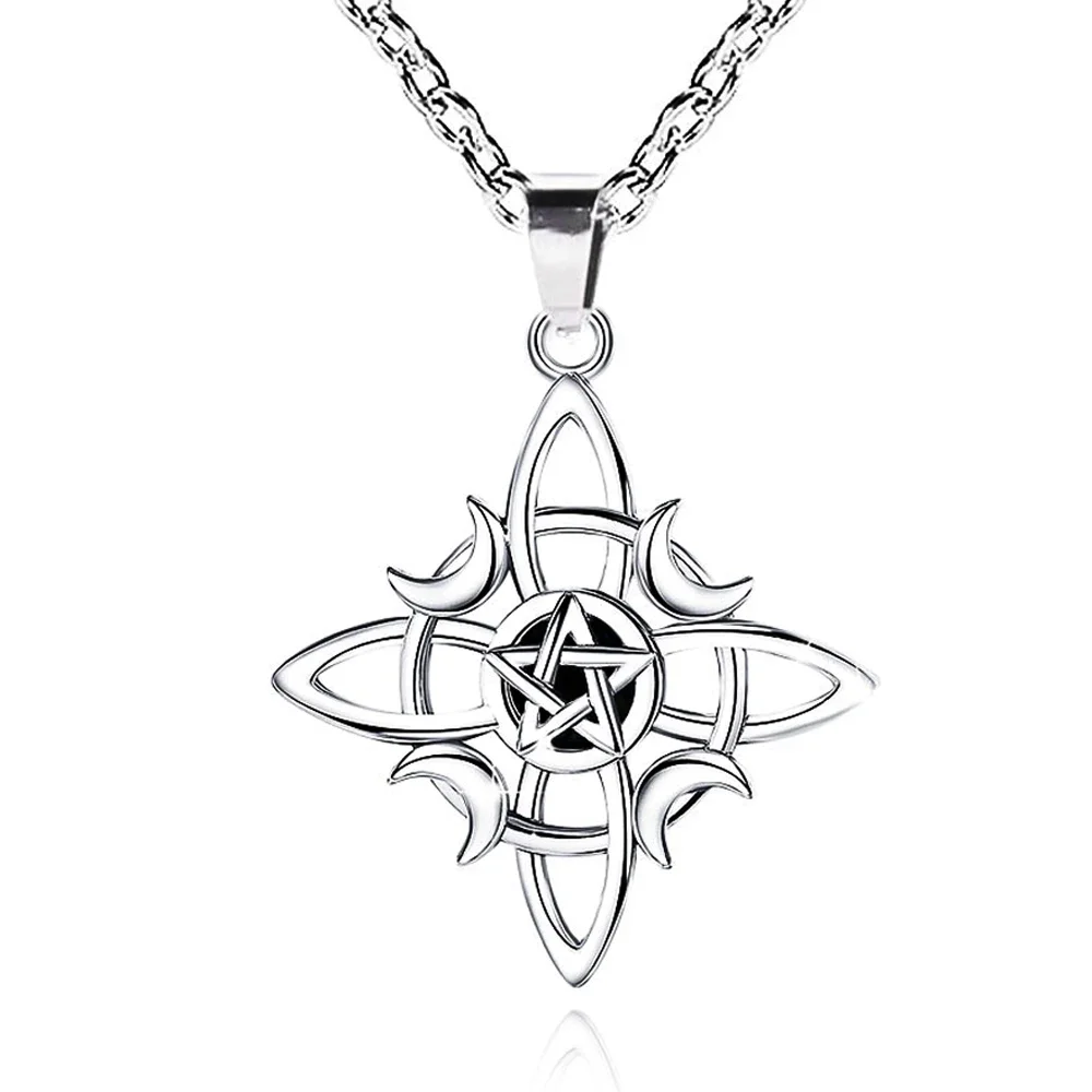 VENACOLY Collana Con Dea Della Luna Tripla Collana Con Ciondolo Ruota Di Ecate In Argento Sterling Pagan Witchy Gioielli Regali Per Le Donne - Foto 6