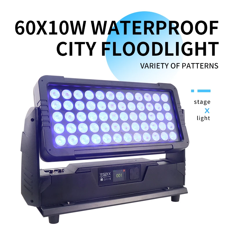 RGBW LED 투광 조명, IP65 방수 플랫 스포트라이트, 야외 공연 배경 염색, DJ 디스코 무대 파 라이트, 44x10W, 4 in 1
