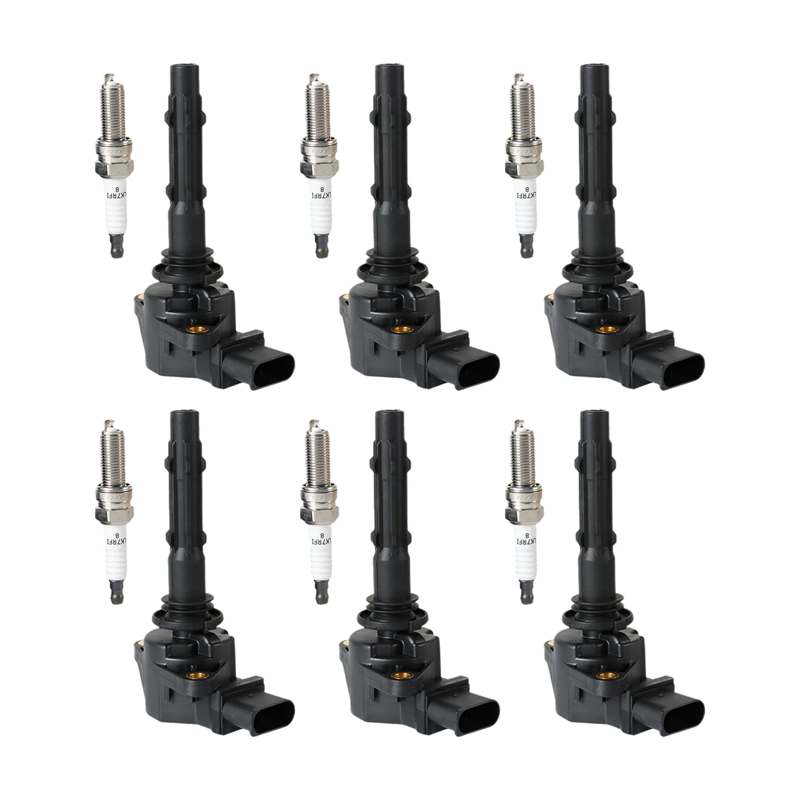 6 Stück Zündspulen + 6 Stück Iridium-Zündkerzen für Mercedes-Benz GLK350 E350 C300 C350 ML350 1502680 UF585 B221 GN10235 – Detail 8