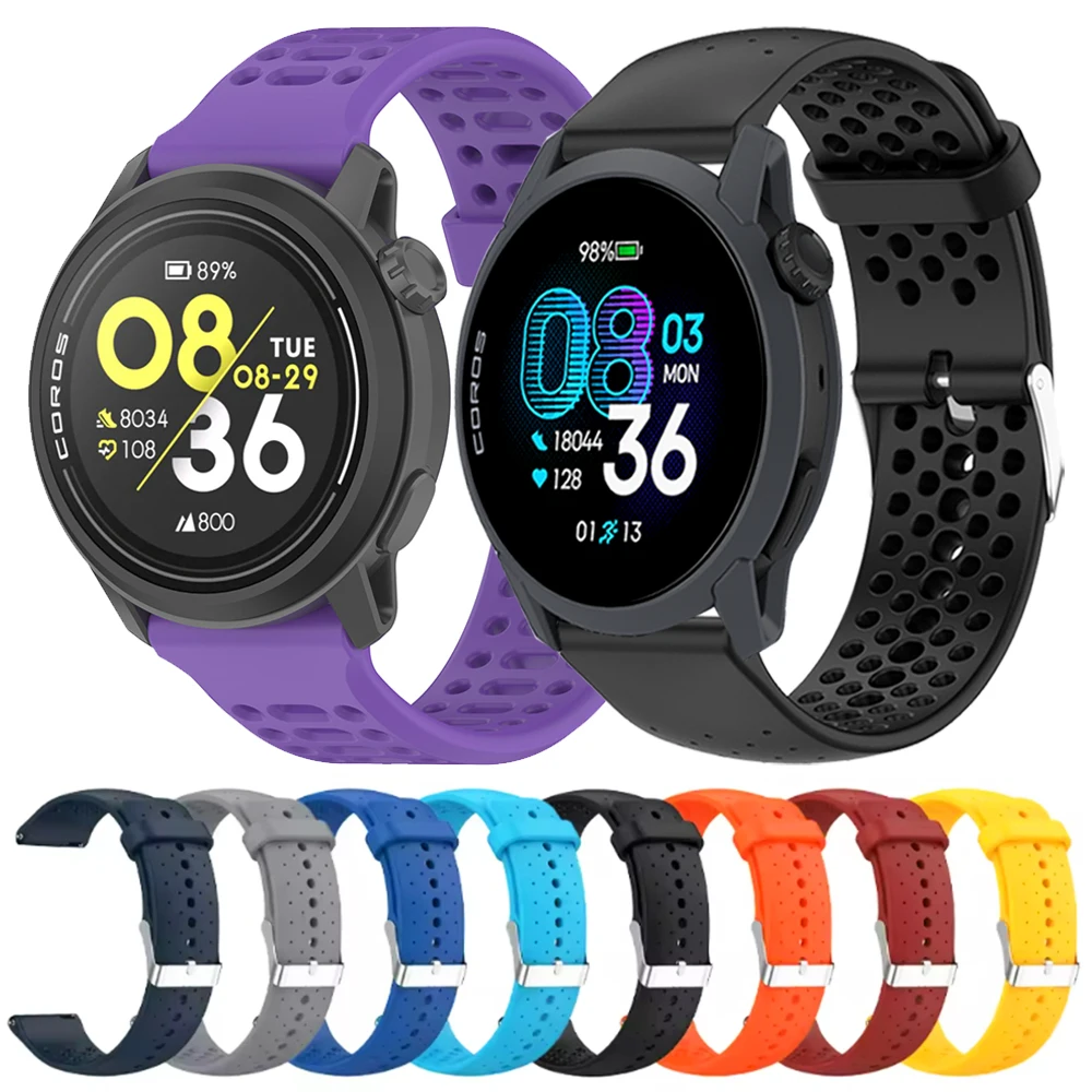 Sport Breathable Silicone Watch Strap - 20mm/22mm - Unisex