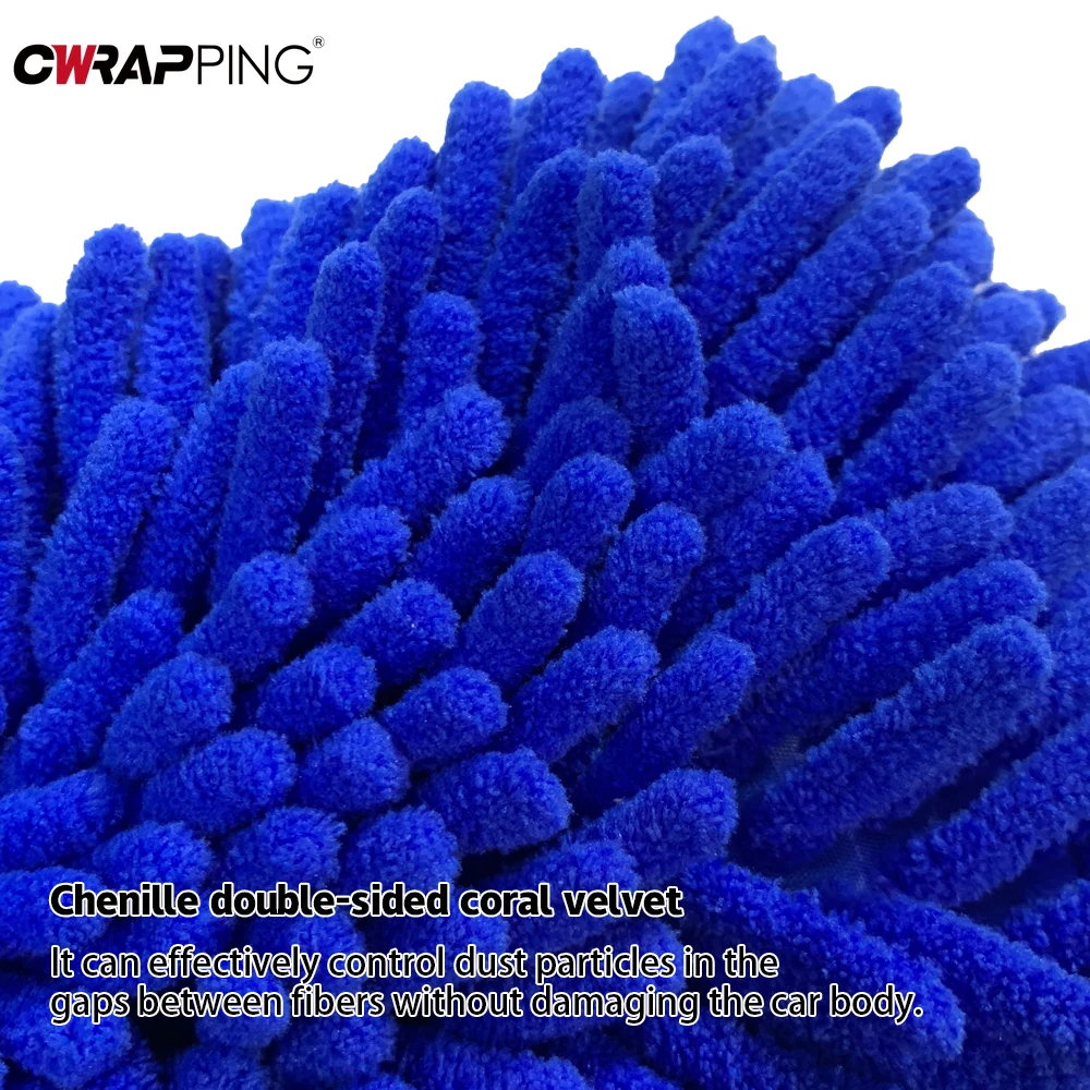 Car Wash Glove Chenille Plush Rags Thickened Double Sided Anti-scratch Glove Car Wash Multifunction Cleaning Detailing Tools