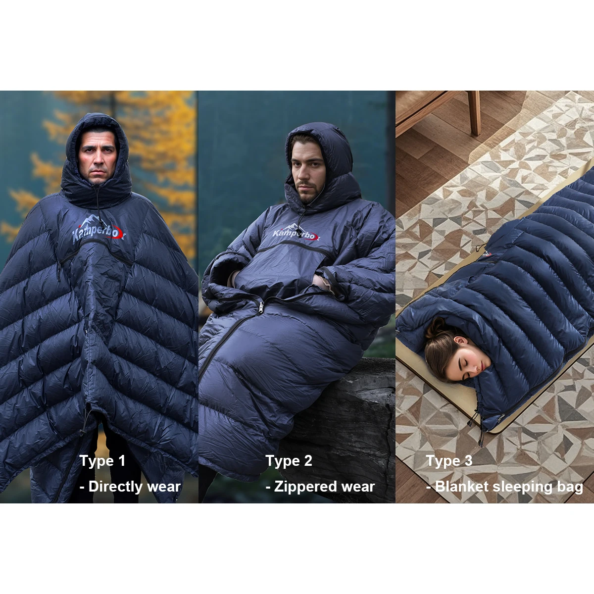 Outdoors Winter Sleeping Bag Blanket Winter Sleeping Bag Camping Blanket Camping Poncho Synthetic PC600 Hiking Warm
