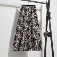 Spring Summer Chiffon Women skirts Casual Floral Printed Woman Long skirts Elastic Waist Female Loose extended Skirt - Image 5
