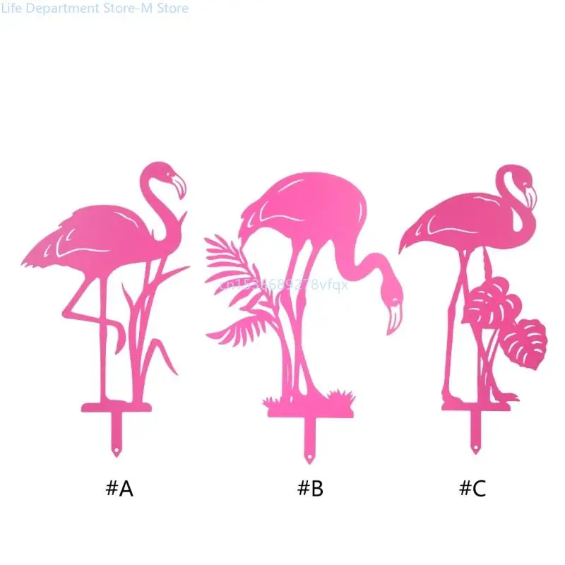 

Yard Ornaments Stakes Mini Lawn Flamingo Statue for Sidewalks 40cm