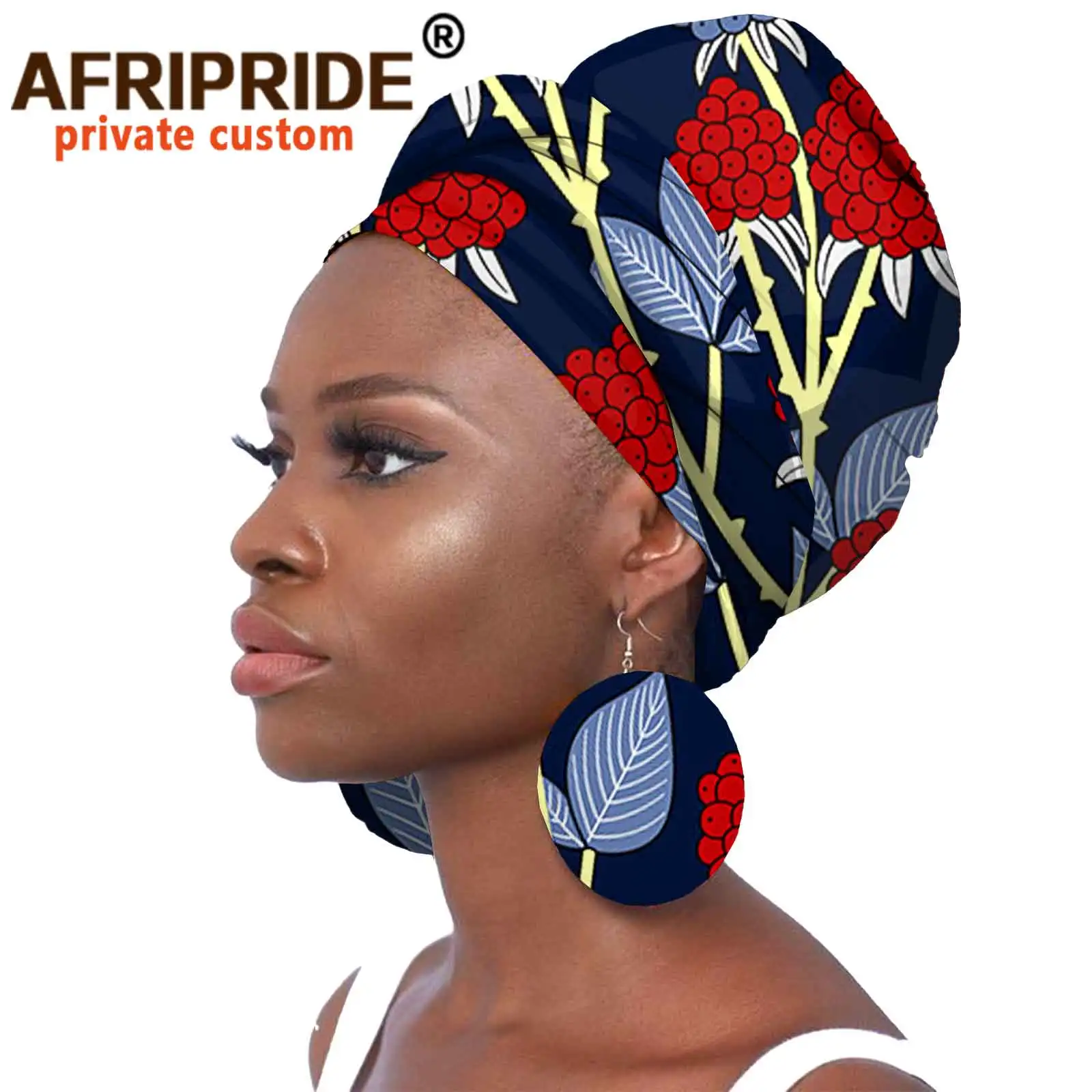 Brincos para Mulher Afripride Ankara Print Bandanas Algodão Feito 50cm * 180cm Headwrap 21h001 & 3 mulher algodão feito 50cm * 180cm headwrap 21h001