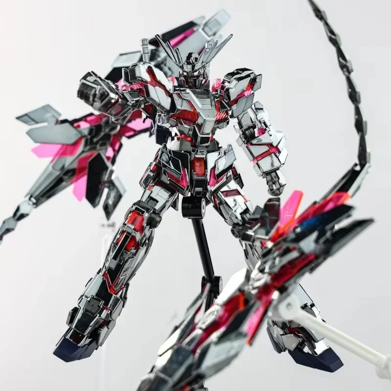 Xd Unicorn Rx-0 Destory Mode Hg 1/144 Electroplated Dark Steel Black Phoenix Assembly Model Kit Mech Action In Stock
