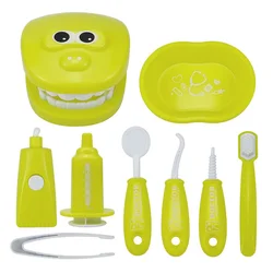 Montessori Educational Toys: Early Learning Doctor Role Play and Brushing Teeth Teaching Aids (Yellow)