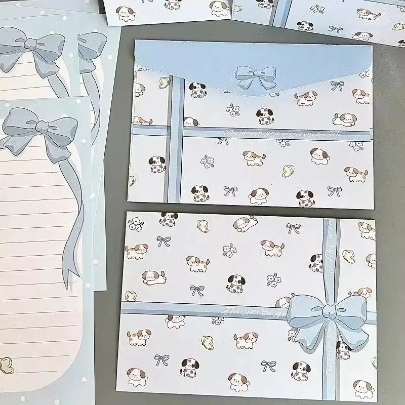 8pcs/set Kawaii Cartoon Dog Envelopes kraft paper envelopes mailing envelopes mini envelopes window envelopes mailing bags gift card envelopes Cute Letter Pad DIY Wedding Party Invitation Card Postcard Cover Gifts Wrap Bag Stationery