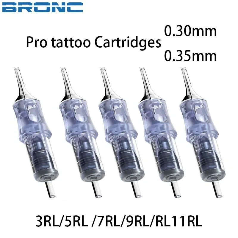 BRONC Tattoo Needle10/20PCS Disposable Sterilized  3RL/5RL/7RL/9RL/11RL Permanent Makeup Cartridge Needles For Tattoo Rotary Pen