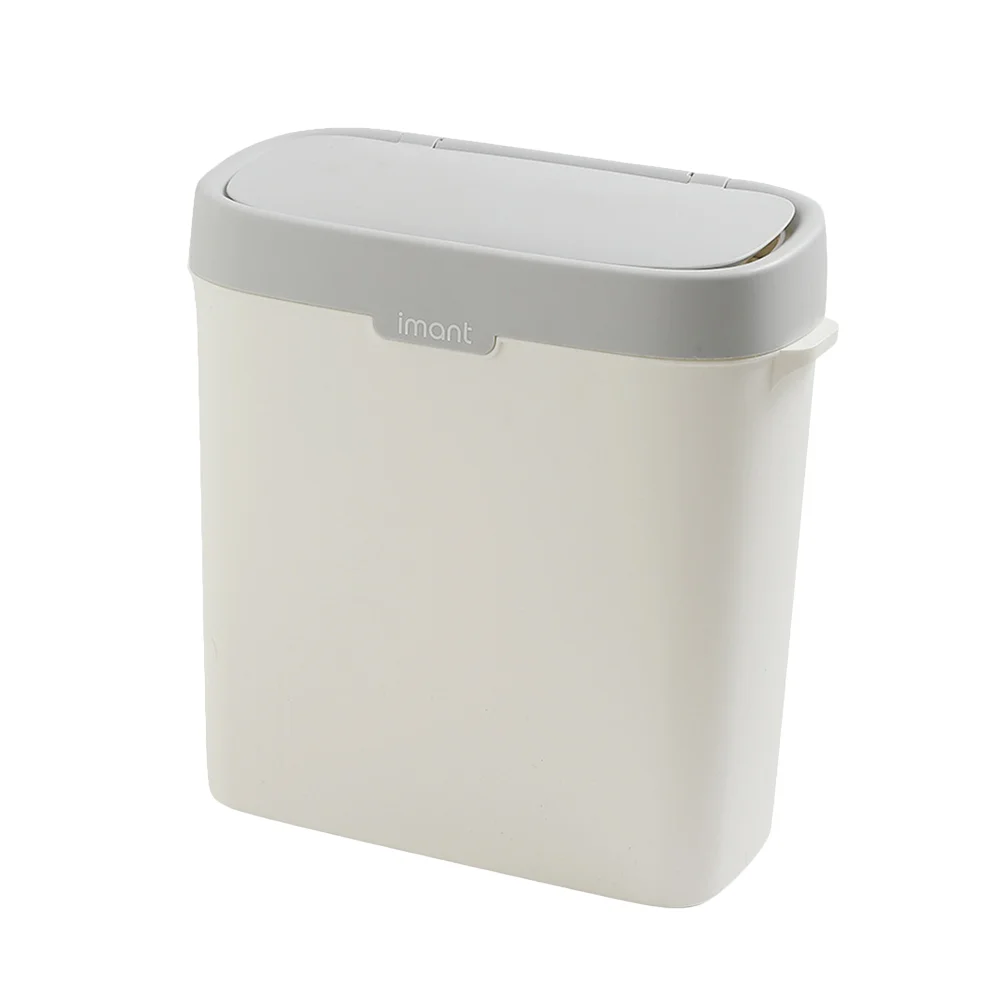 

Garbage Can Bedroom Kitchen Bin Wastebasket with Press Type Lid Outdoor Garbage Bins Trash Pp Plastic Office