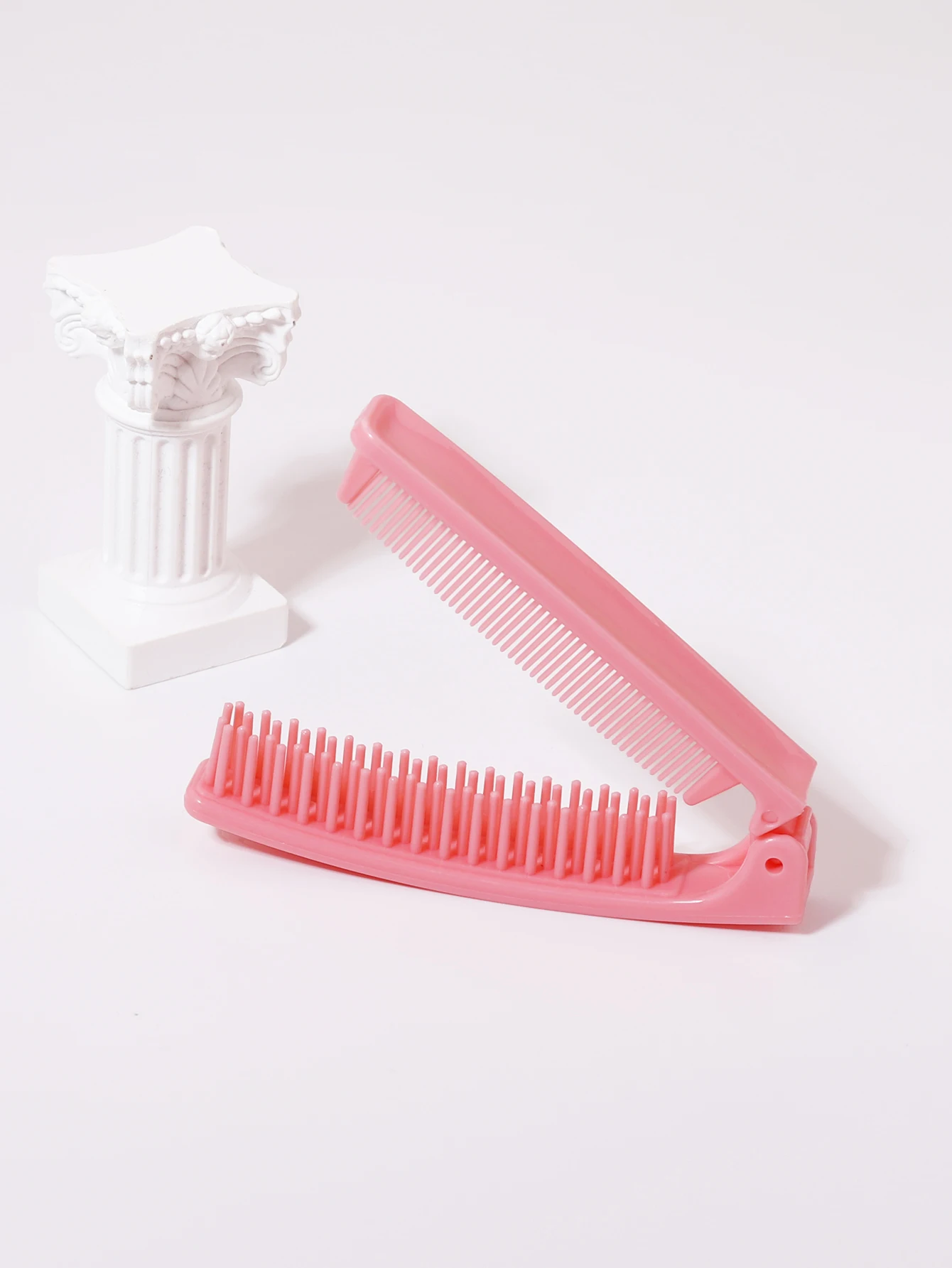 1pc portable plastic anti-static foldable travel scalp massage comb portable pocket hair styling tool Special for real hair wig