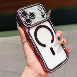Luxury Glitter Rhinestones Phone Case with Clear Lens Protection - iPhone 15 Plus (PURPLE)