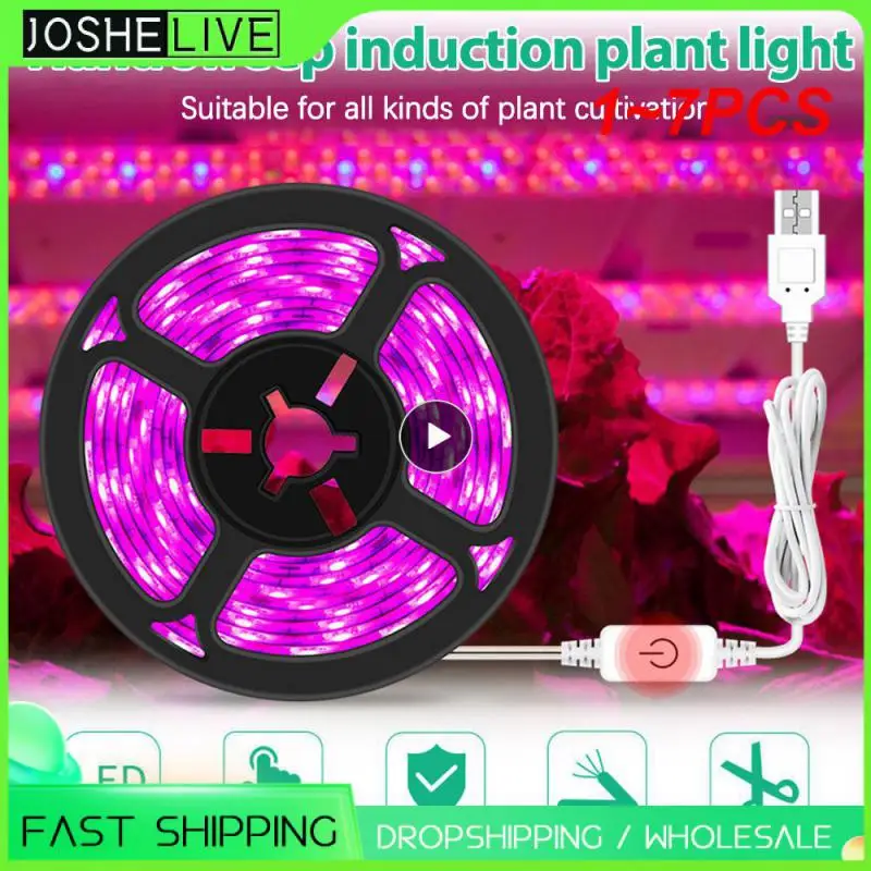 

1~7PCS 5V USB LED Grow Light Full Spectrum 1-5m Plant Light Grow LED Strip Phyto Lamp for Vegetable Flower Seedling Grow Tent